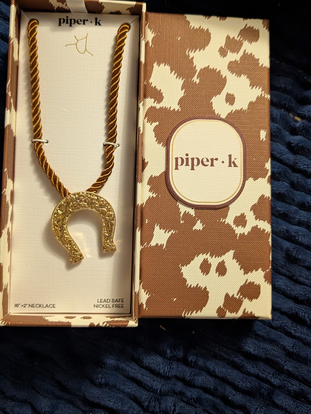 piper·k Gold Horseshoe Pendant Necklace - Gold Tone